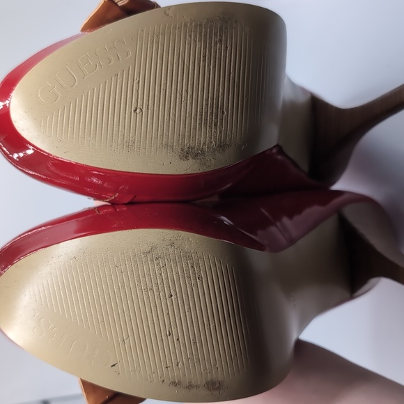 Guess Caylee Red Platform Heels size 7 - Picture 9 of 10